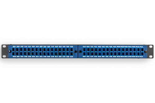 128-PORT ULTRALiiT™ MPO/MTP TO SN BLUE FRONT-PLATE LINEAR PATCH PANEL
