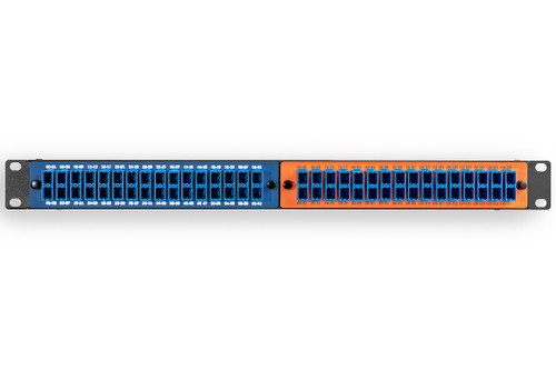 128-PORT ULTRALiiT™ SN TO SN BLUE/ORANGE FRONT-PLATE LINEAR PATCH PANEL