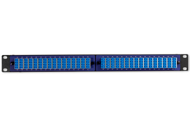64-PORT ULTRALiiT™ MPO/MTP TO LC BLUE FRONT-PLATE LINEAR PATCH PANEL