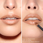 Dual Lip Pencil Nº2 with and without Lip Shine