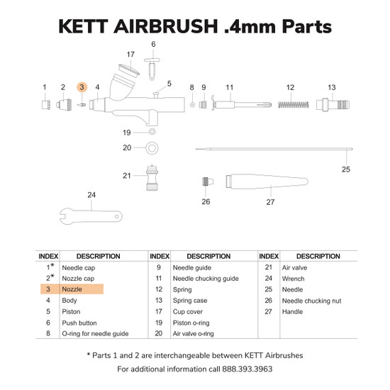 Airbrush Nozzle .4 mm