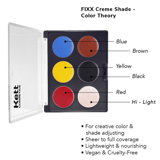 Kett Fixx Creme Pro Palette Color Theory in six shades