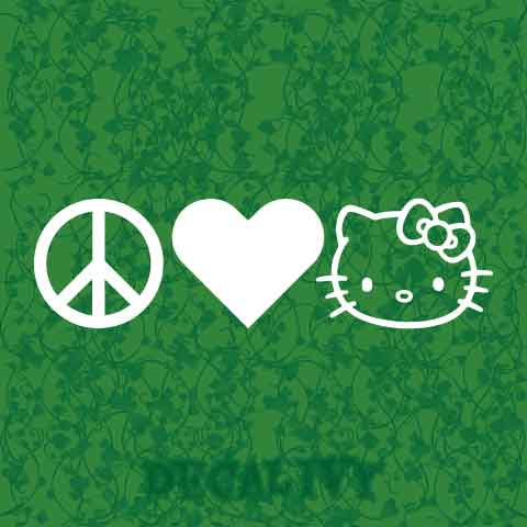 Peace Love Hello Kitty Decal Vinyl Sticker