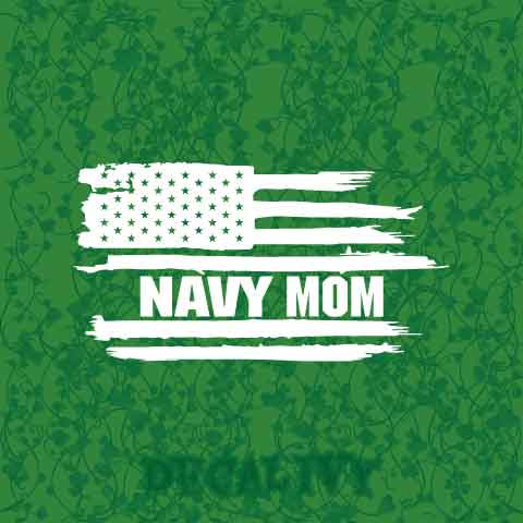 Navy Mom Weathered Flag Decal Vinyl Sticker