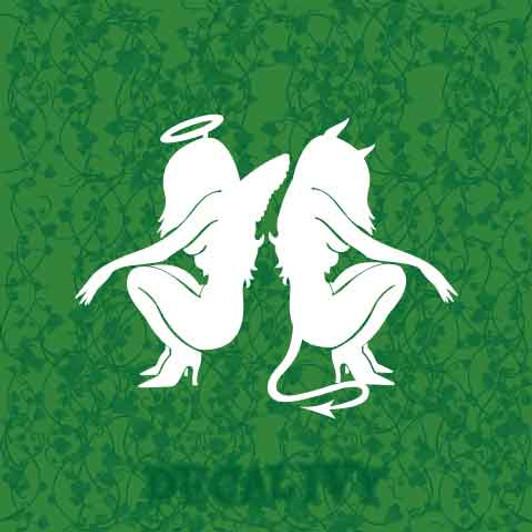 Female Angel and Devil Decal Vinyl Sticker
