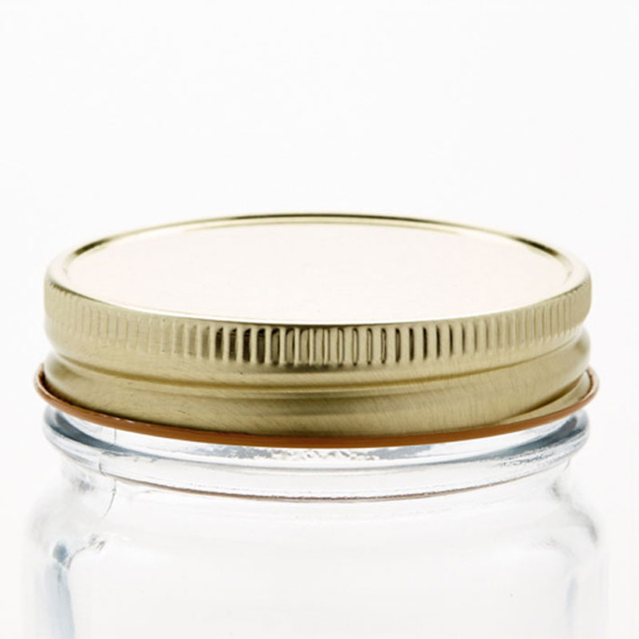 16 oz Eco Mason Glass Jar with Gold Button Lid