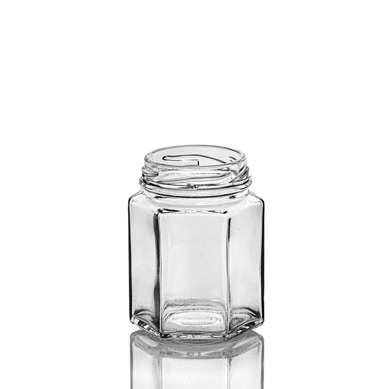 Hexagon Jars Gold Lid (15pcs, 6.0 oz) Hexagon Glass Jars with Gold