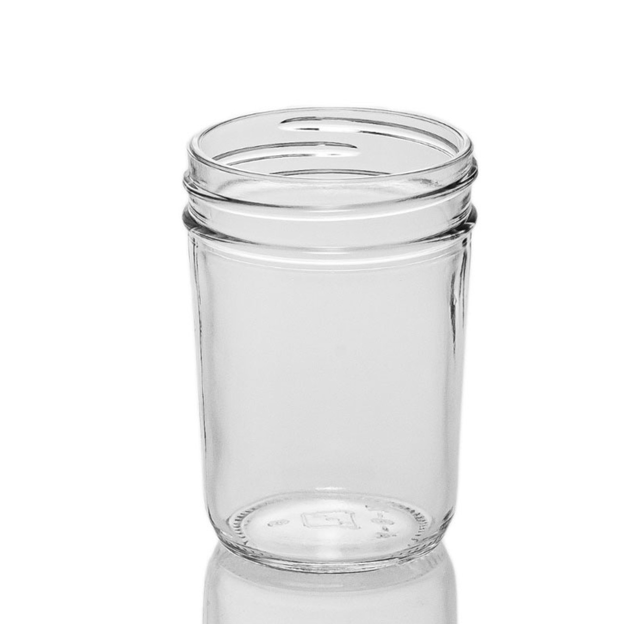 Clear Straight-Sided Glass Jars - 6 oz, Gold Metal Cap