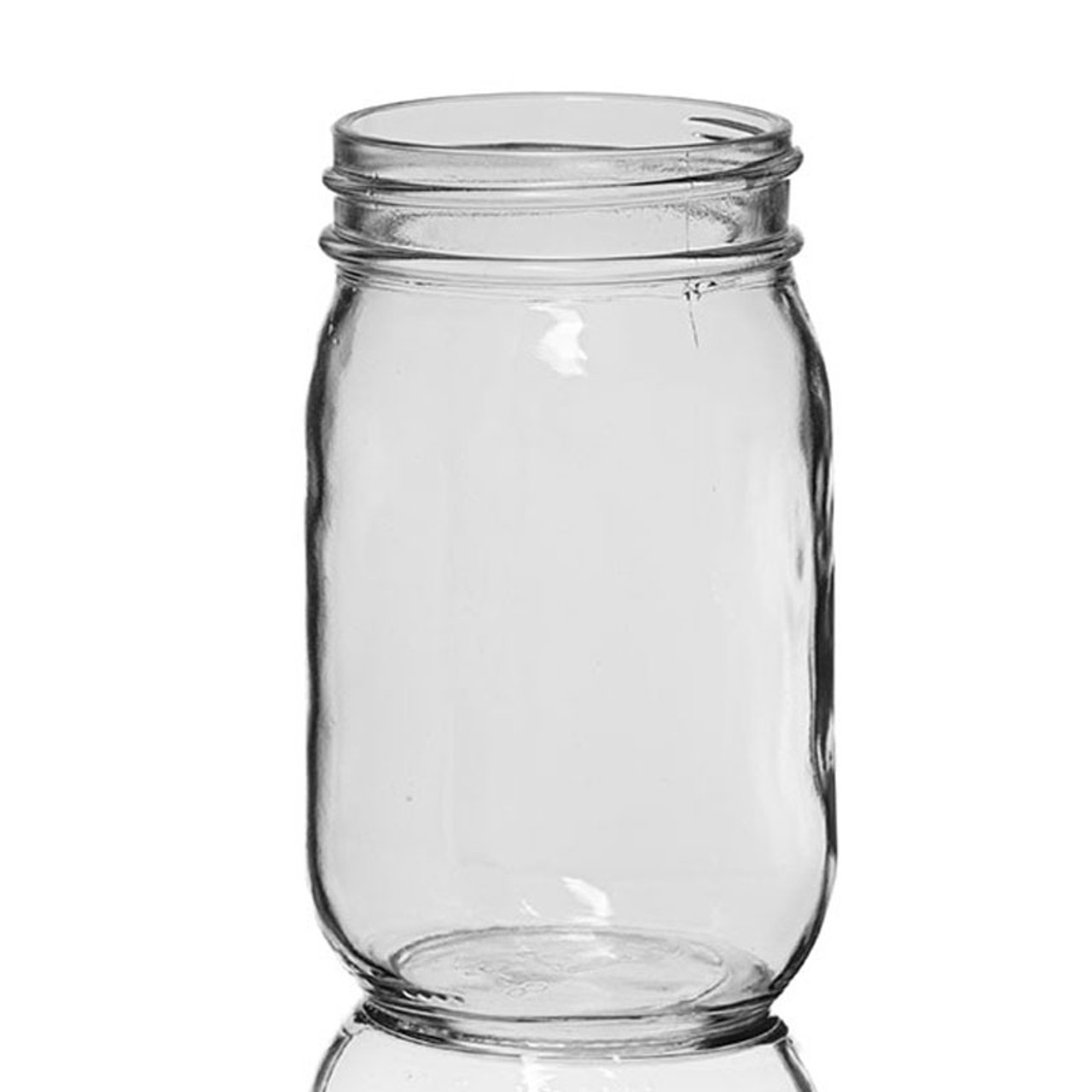 Clear 16 oz Clear Glass Mayo/ Economy Jars w/ Gold Metal Plastisol Lined  Caps