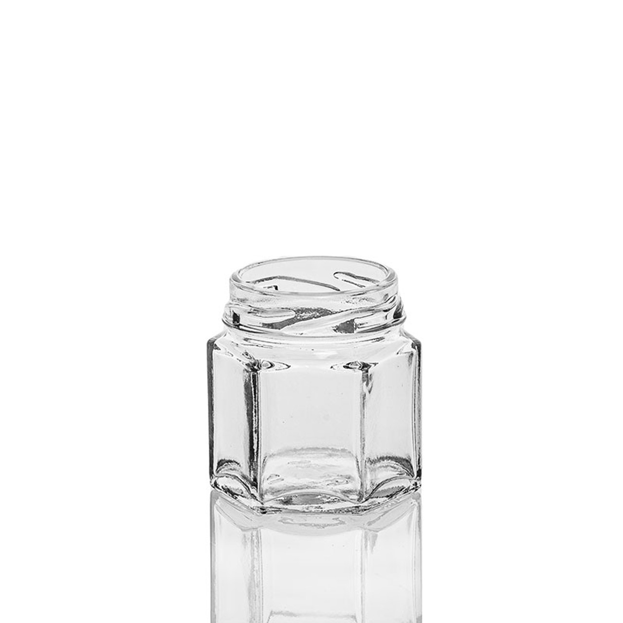 100 Pack 1.5Oz Mini Hexagon Glass Jar with Lid, Honey Jars Small