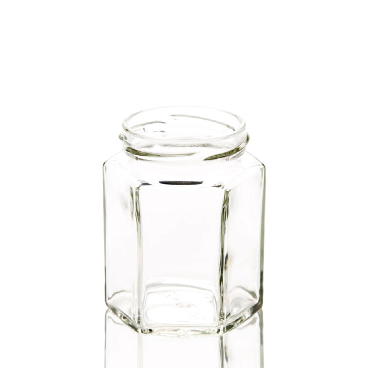 Oval Hexagon Glass Jar w/lids (6oz) for Sale in Cumming, GA