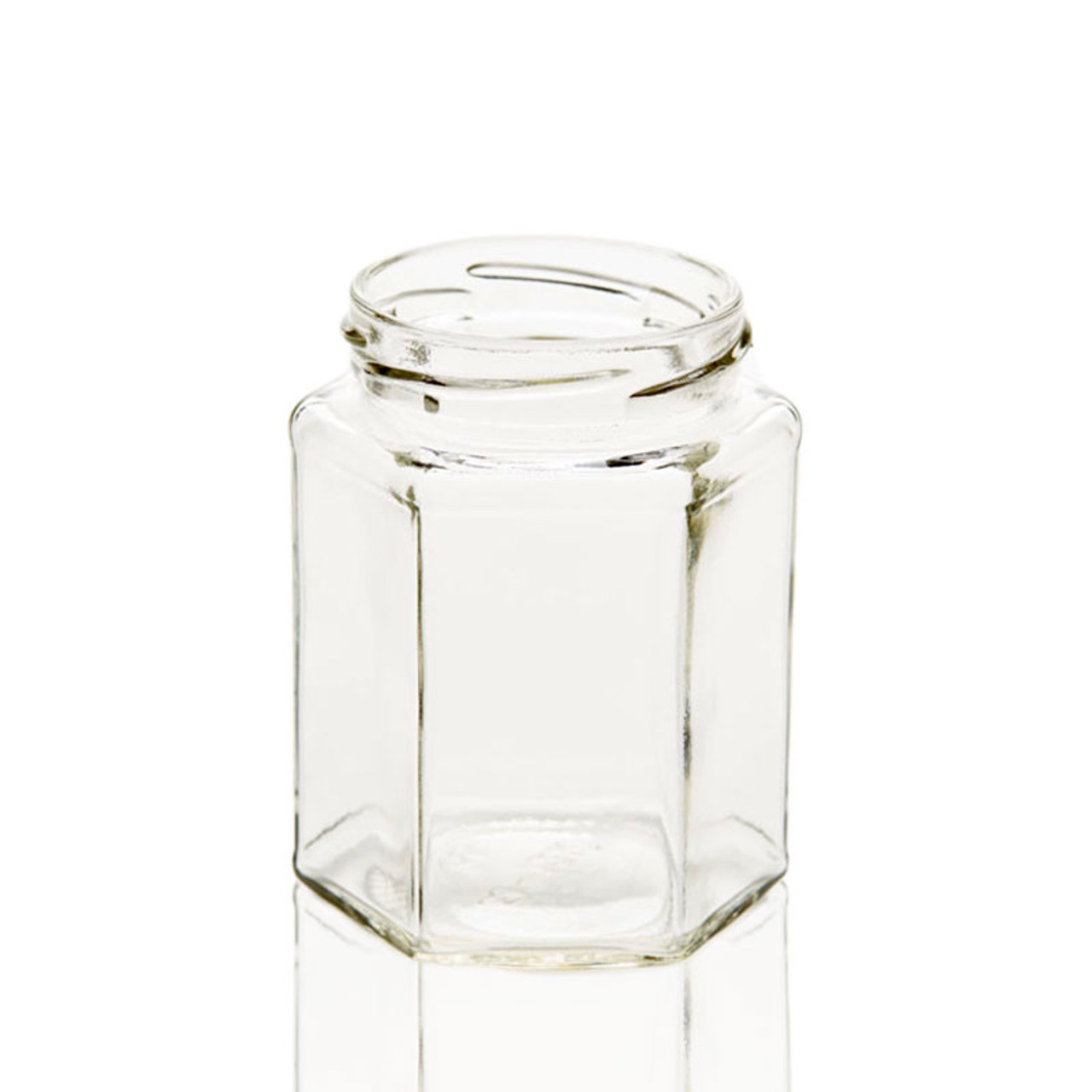1 1/2 oz Clear Glass Hexagon Jars (Bulk), Caps NOT Included