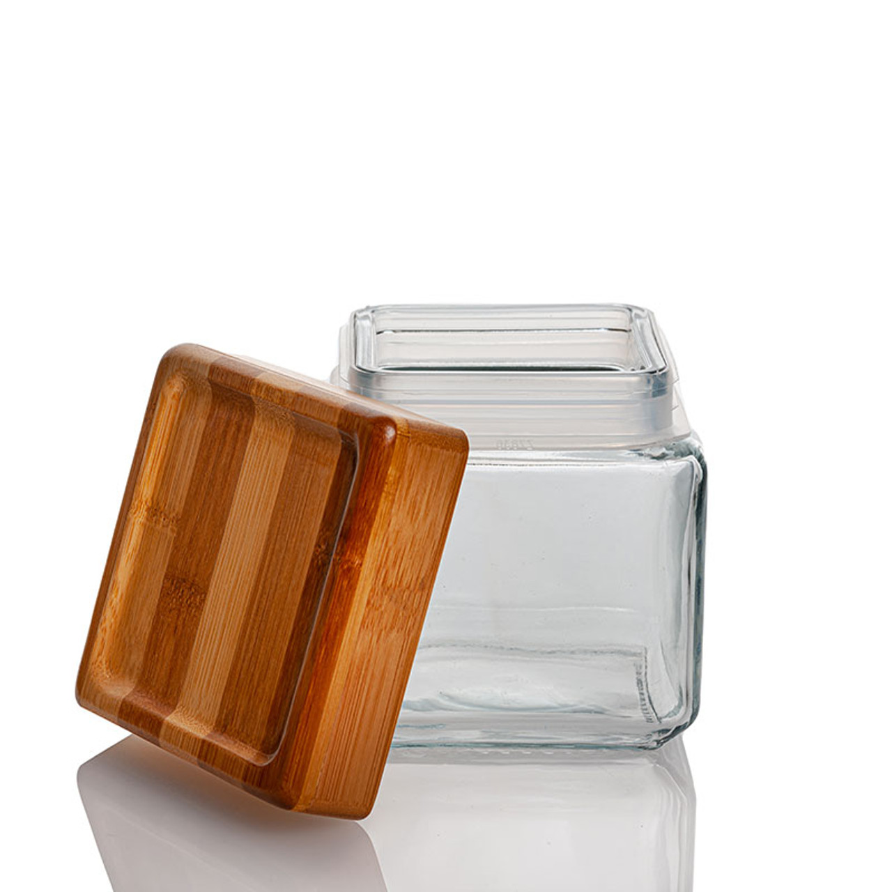 okuma様分 『篠竹「屑篭（大）」１ツ』 97537 - 1 Quart Anchor Square Jar with Bamboo Lid