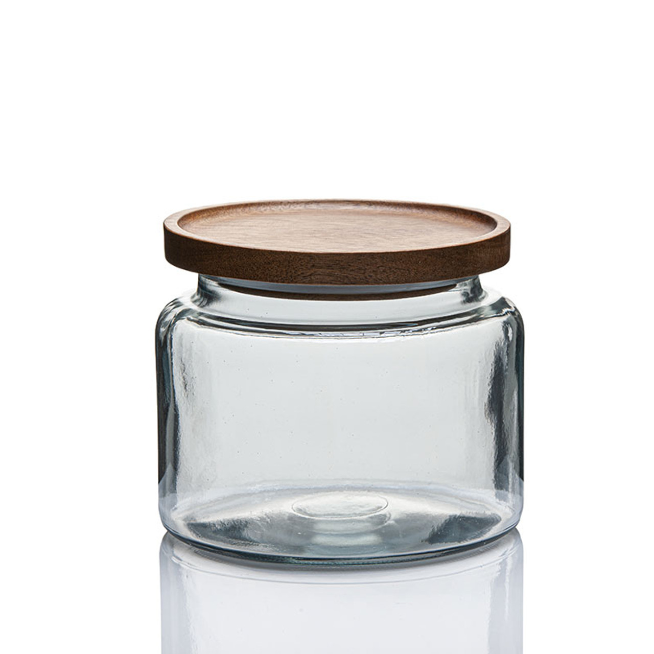 1 1/2 Quart Modern Montana Jar with Wooden Acacia Lid | 4 Pack