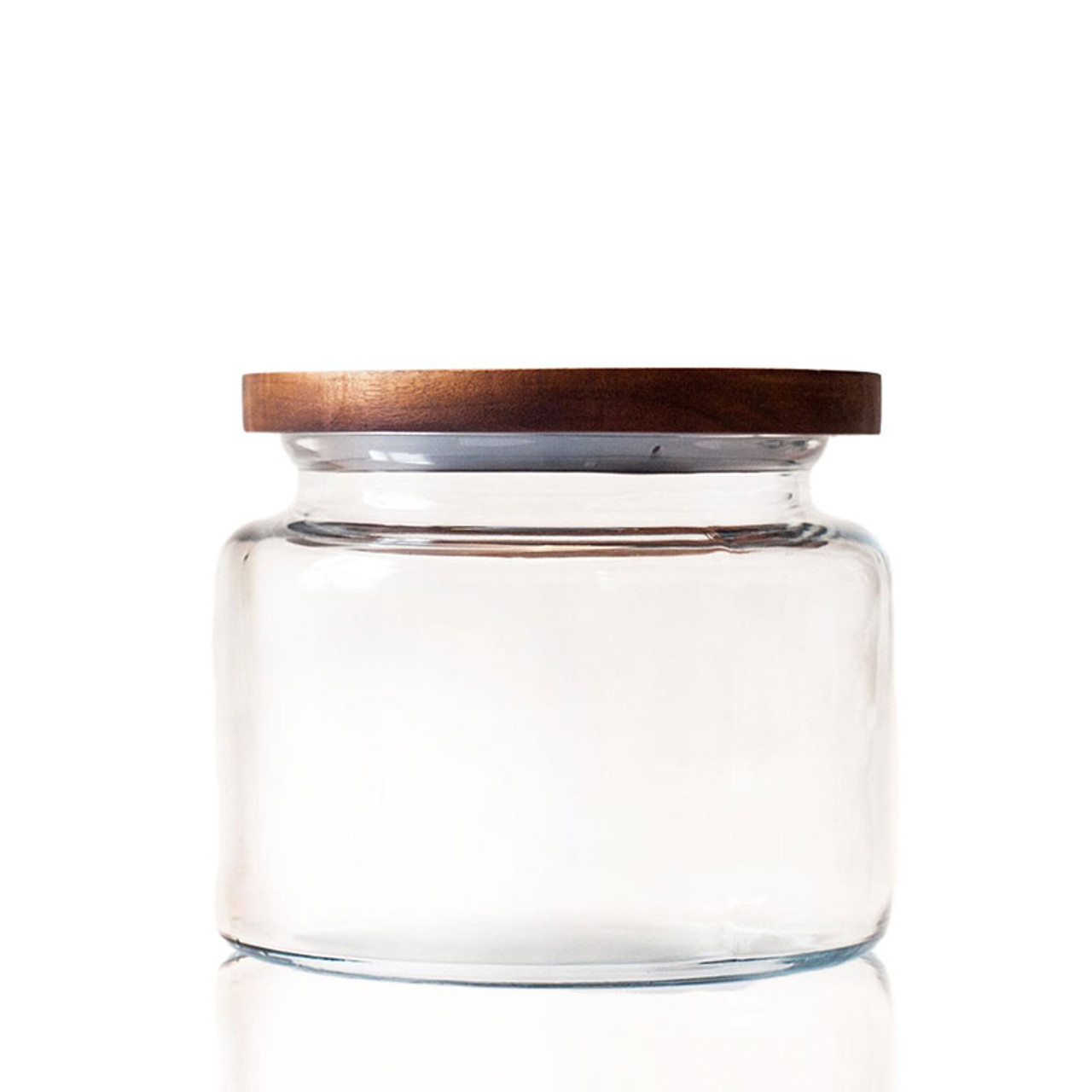 2 Quart Modern Montana Jar with Wooden Acacia Lid | 2 Pack