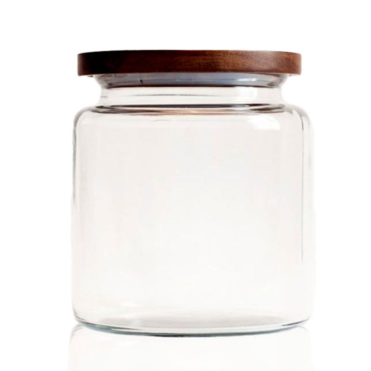 3 Quart Modern Montana Jar with Wooden Acacia Lid | 2 Pack