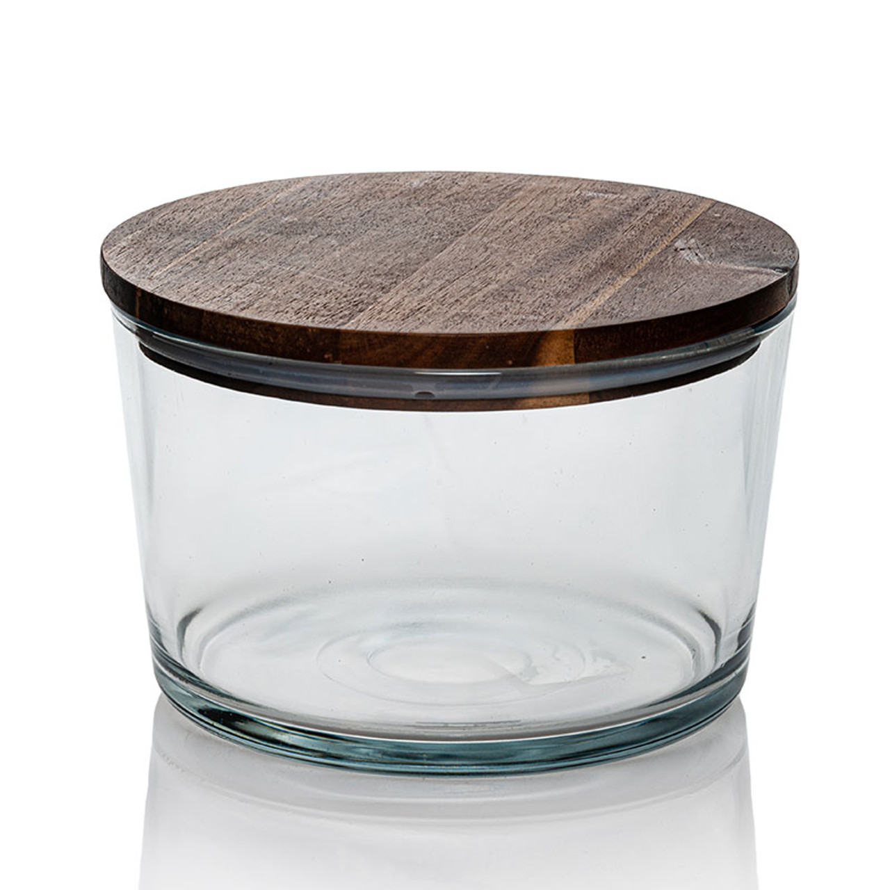 1 1/2 Quart Modern Montana Jar with Wooden Acacia Lid | 4 Pack