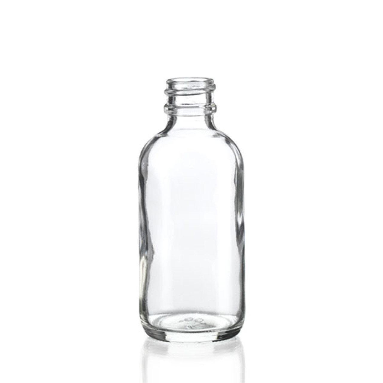 2 oz Clear Glass Boston Round Bottle 20-400 Neck Finish