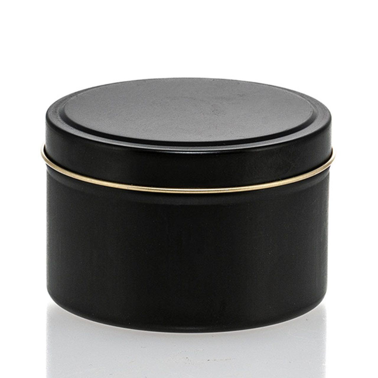 8 oz Black Candle Tin with Feet, 12 Pack