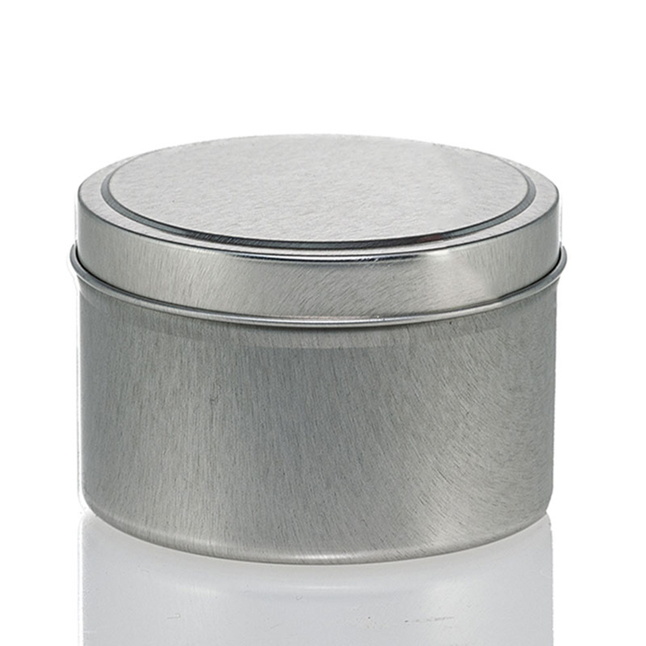 8 oz Silver Candle Tin with Feet, 12 Pack