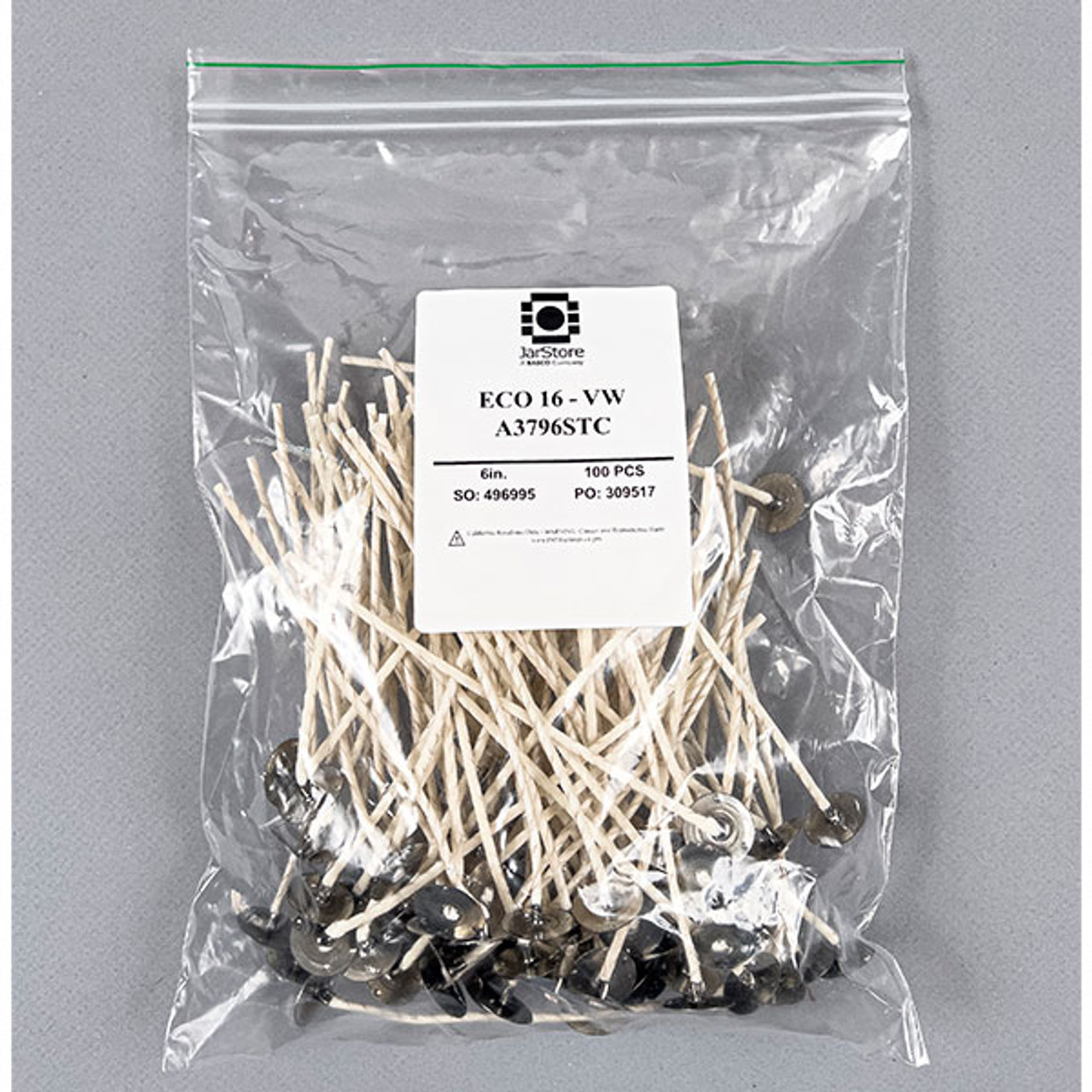 ECO 14 6 Pretabbed Wick ECO Candle Wicks 6 Inches Prewaxed, Pretabbed Pack  of 12 or 100 Low Soot Cotton Wicks Self Trimming 