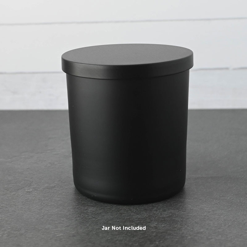 Large Black Flat Metal Lid | 12 Pack