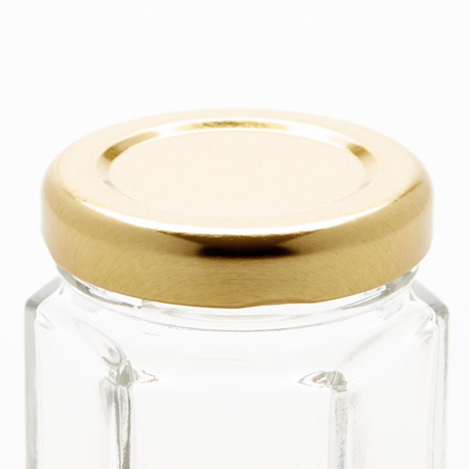 1.5 oz Clear Hexagon Jars,Small Glass Jars With Lids(golden),Mason