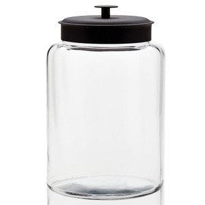 large glass storage with black lid large glass storage with black lid