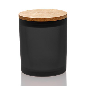Frosted Candle Jar with Bamboo lid- perfect for storage too – centaur  packaging