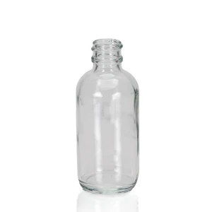 2 oz clear boston round bottle
