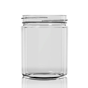 16 oz. Clear Glass Straight Sided Salsa Jar, 82mm 82-2040, 12/cs