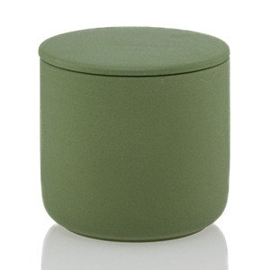 Green ceramic candle jar with lid Green ceramic candle jar with lid