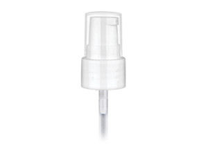 White treatment pump with short dip tube White treatment pump with short dip tube