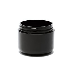 8 oz double wall round base black jar 8 oz double wall round base black jar