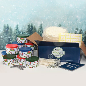 Candle making kit for the holiday with cute snowman tins Candle making kit for the holiday with cute snowman tins