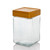 square storage jar with wood lid square storage jar with wood lid