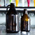 two amber growlers on bar counter