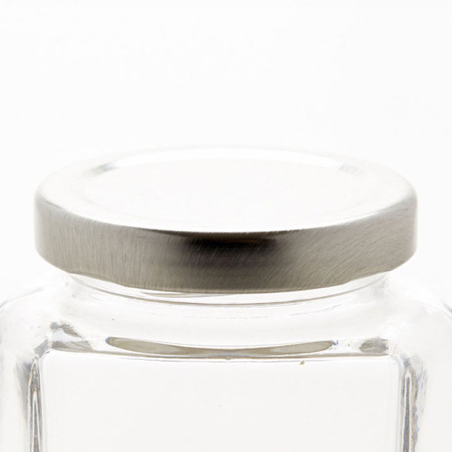 12ea - 6 Oz Hexagon Glass Jar With Lid by Paper Mart 