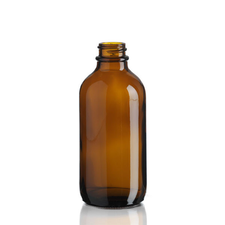 8 oz amber boston round bottle