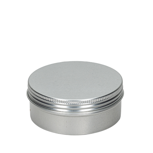 8 oz Silver Metal Screw Top Tin