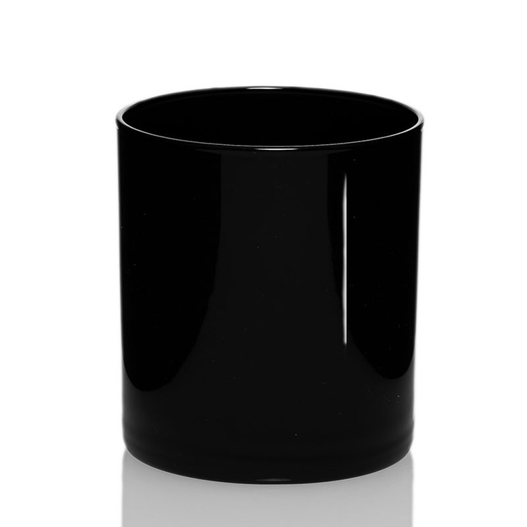 black glossy candle holder
