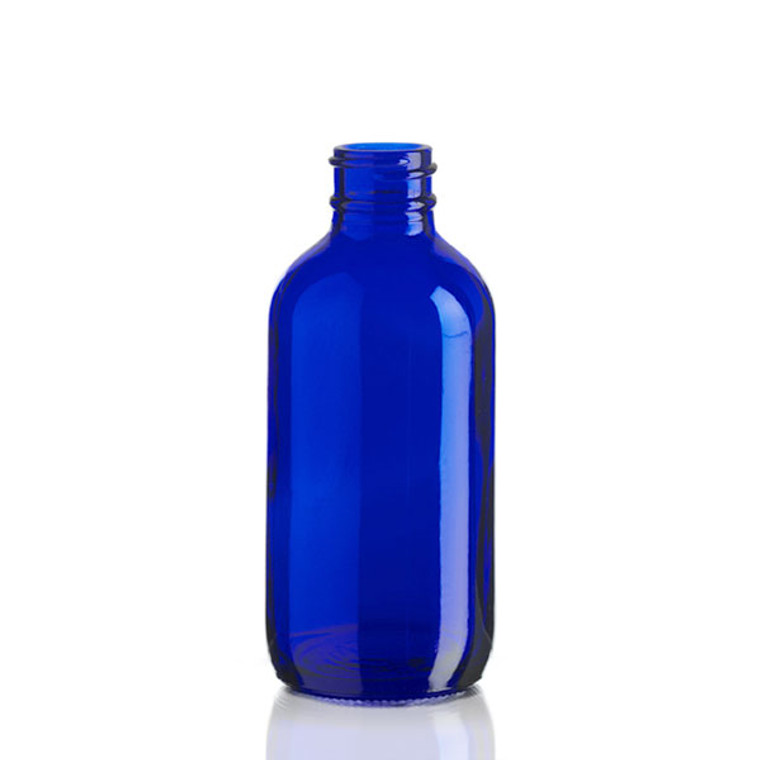 Blue boston round bottle 4 oz