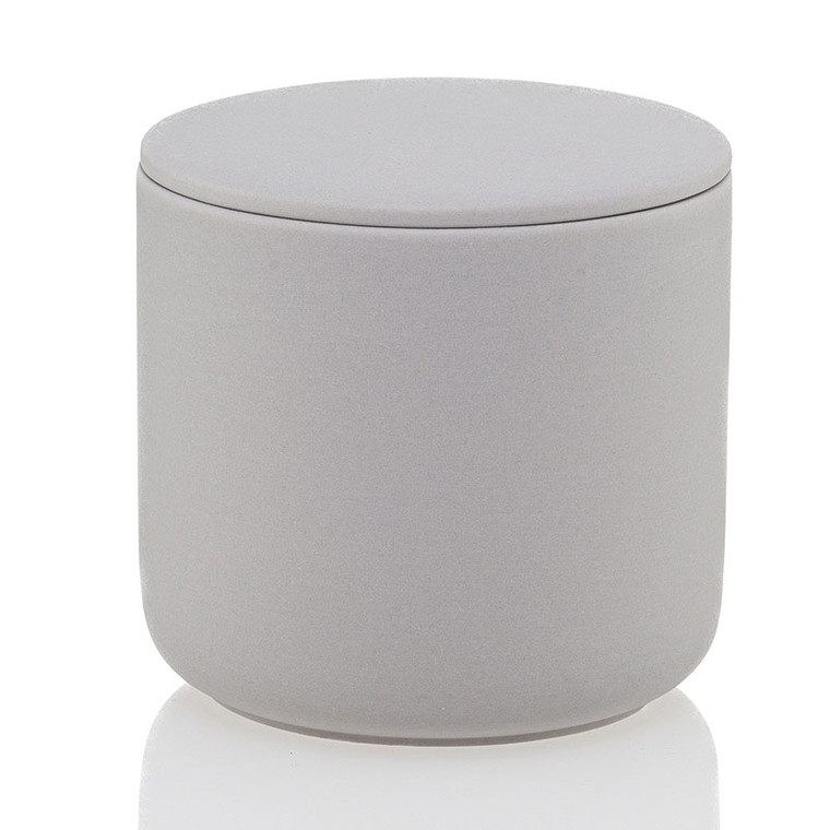 Grey ceramic candle jar with lid