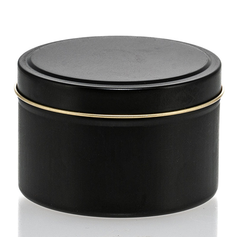 12 oz black candle tin