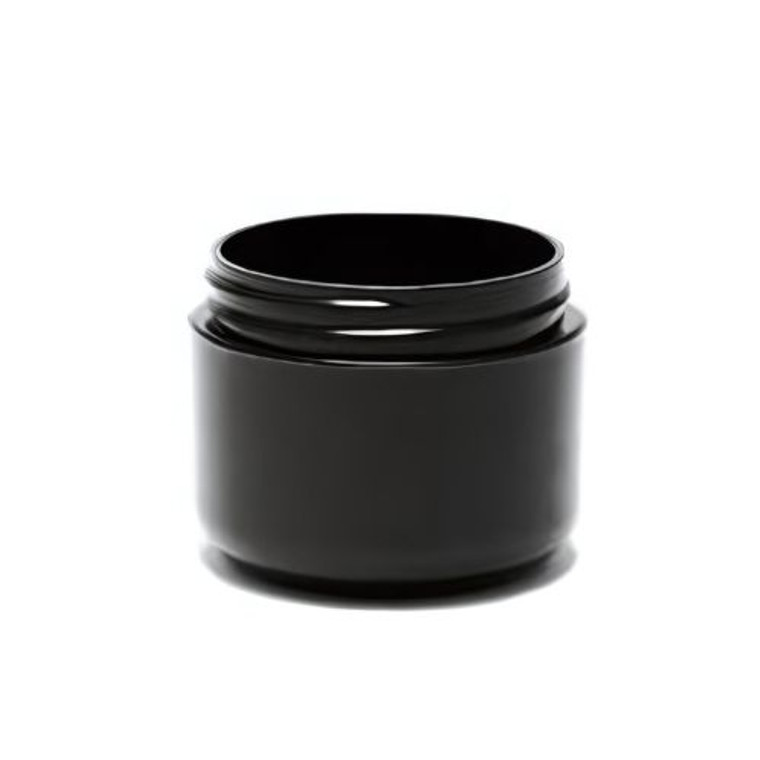 8 oz double wall round base black jar