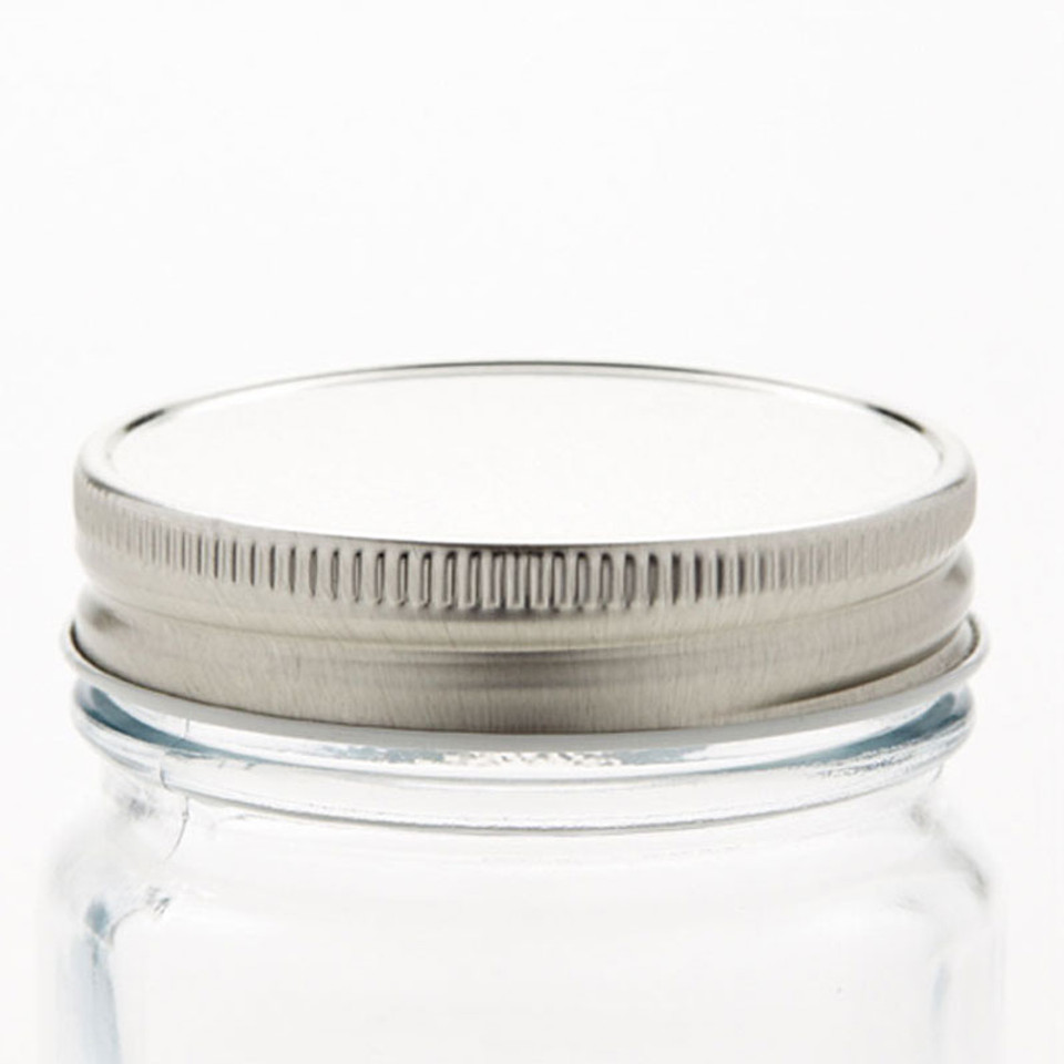 Embossed 8oz Square Mason Jars Packed 12, LID SEPARATE