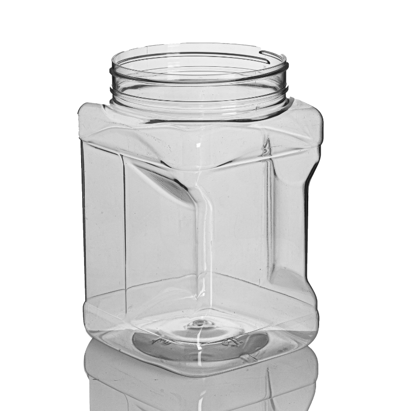 64 oz Clear PET Square Gripper Jar 110-400