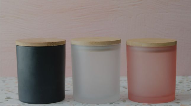 Wholesale Custom 8oz 10oz Frosted empty latest square small Candle Jars  with wooden Lids