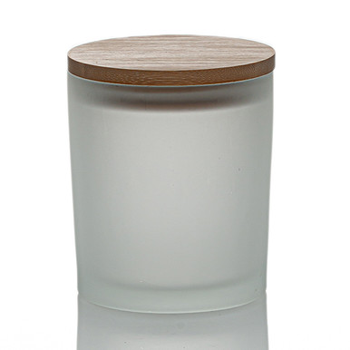 10 oz Clear candle jars w/ Bamboo Lids - Set of 12 pcs
