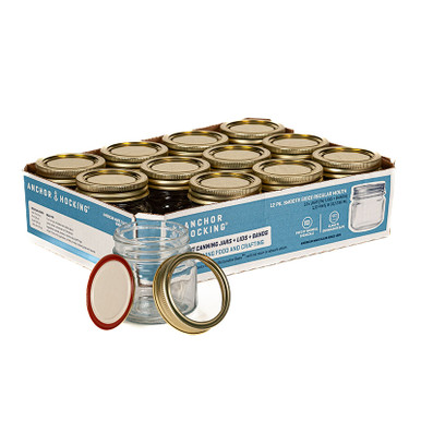 8 oz. Anchor Canning Jar with 2 Piece Lid | 12 Pack